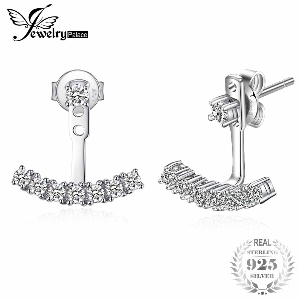 JewelryPalace Fashion 0.6ct Cubic Zirconia Stud Earrings Soild 925 Sterling Silver Jewelry for Women Present Brand New Nice Gift