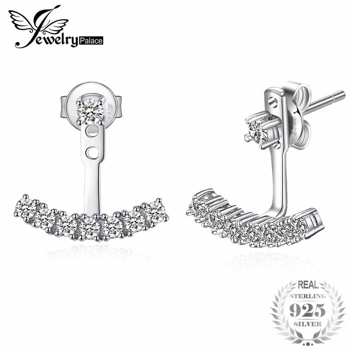 JewelryPalace Fashion 0.6ct Cubic Zirconia Stud Earrings Soild 925 Sterling Silver Jewelry for Women Present Brand New Nice Gift