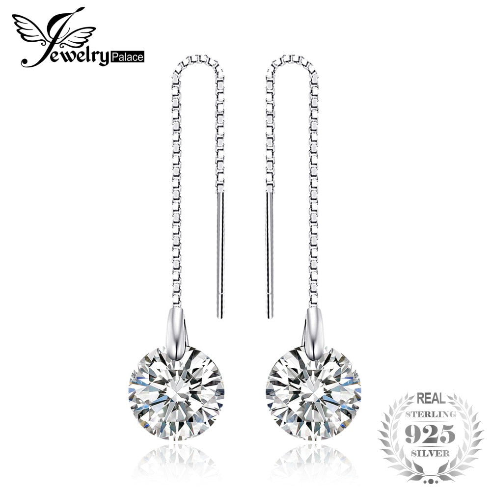 JewelryPalace Round Fashion 8mm 5.0ct Linked Earrings Genuine 925 Sterling Silver New For Women Fine Jewelry Birthday Present